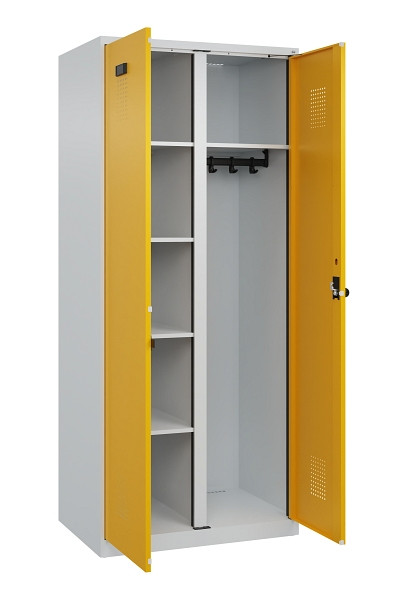 C+P Wäsche-/Garderobenspind Evolo PLUS, 2 Abteile, 1850x800x500mm, 7035/1004, Drehriegel, 049600-22 S10000
