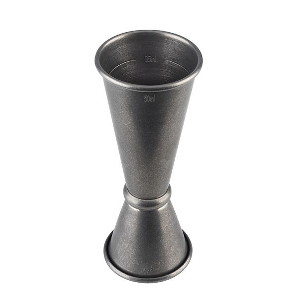 APS Barmaß, Ø 4 cm, Höhe: 11 cm, Edelstahl, Antik-Edelstahl-Look, Volumen: 25 / 50 ml, 93355