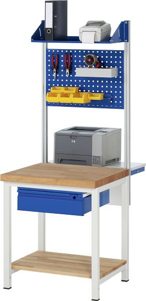 RAU Werkbank 8001I7, B750xT700xH840-1040mm, Ablageboden Buche, 1xSchublade-TA, 03-8001I7-077R4H.11
