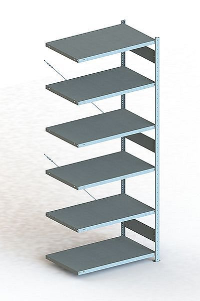 Meta S3 Steckregal CLIP 100 AR 2500x1000x600 mm, RAL 7035, Bodenanzahl: 6, 20088811