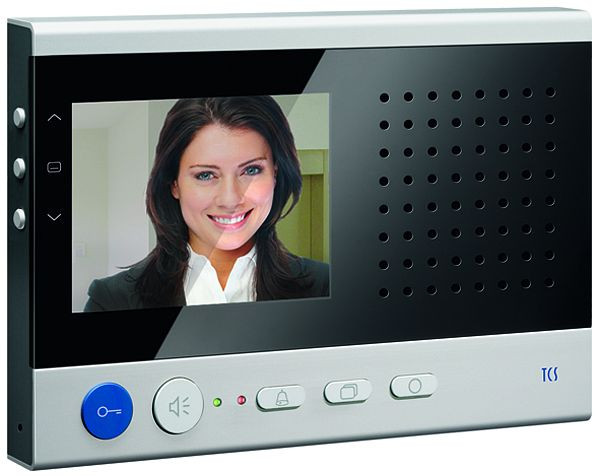 TCS Video Innenstation zum Freisprechen Serie sky + 10 Schaltfunktionen, Aufputzmontage silber, IVW2221-0153