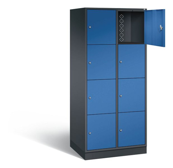 C+P XL-Schließfachschrank Intro, H1950xB820xT590mm, Farbe: Schwarzgrau / Enzianblau, 8470-203 S10043