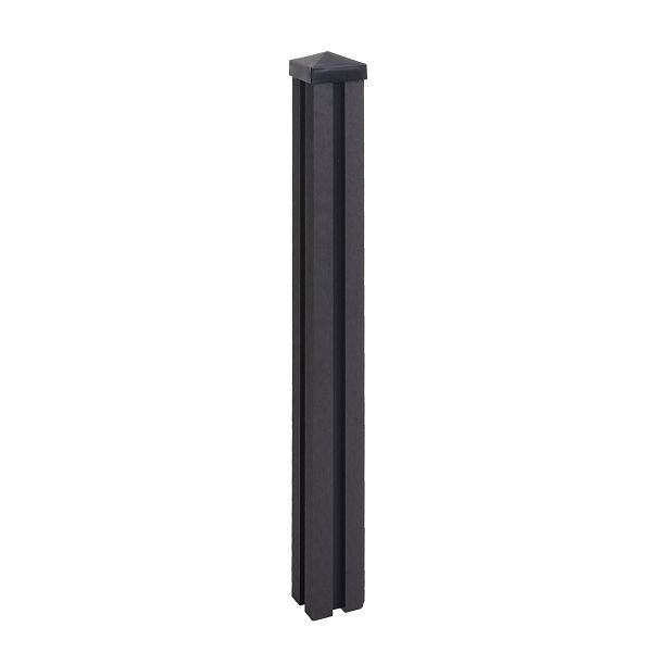 Mendler WPC-Pfosten Sarthe-WPC-Zaun, Pfeiler Pfahl, Stecksystem, 98cm, anthrazit, 76254