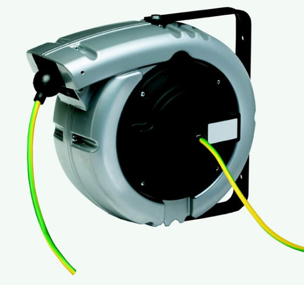Ebinger Kabelaufroller PR-C IP65, Aluminiumgehäuse, heißlackiert 17m Kabel H05V-F (gelb-grün) 1x16mm² Schutzart IP 65, 2.402.003