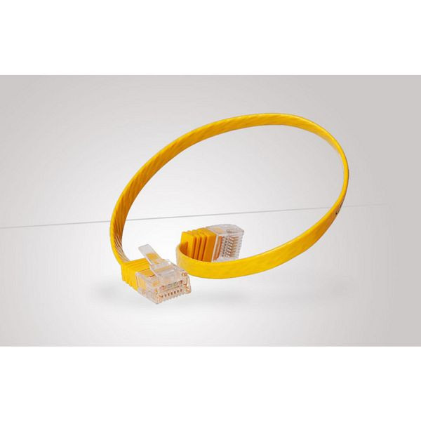 S-Conn Patchkabel-Flachkabel, Flat U/UTP cat 6, slim, gelb, 0,25m, 75711-SL0.25Y