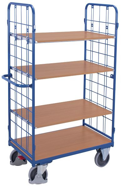 VARIOfit Etagenwagen hoch, Außenmaße: 1.035 x 520 x 1.780 mm, RAL 5010 enzianblau, 3 variable Etagenböden, sw-500.236