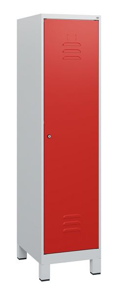 C+P Umkleidespind Classic PLUS, Füße, 1630x400x500mm, 7035/3020, Zylinderschloss, 0800105-12 S10017