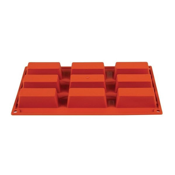 Pavoni Formaflex Backform Silikon 9 rechteckige Küchlein, GN 1/3, N941