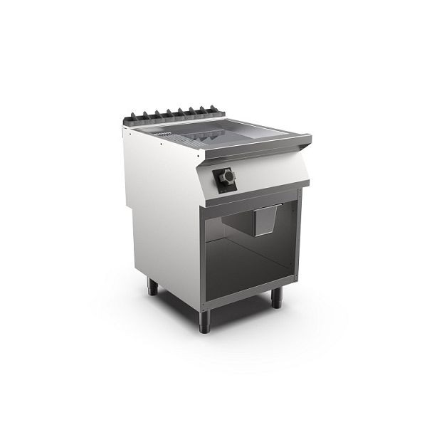 Mareno M1-700 elektrische Grillplatte mit 2/3 glatter und 1/3 gerippter Chromplatte, 60cm, 600(B)x750(T)x900(H)mm, FT76EMCG, 171.248