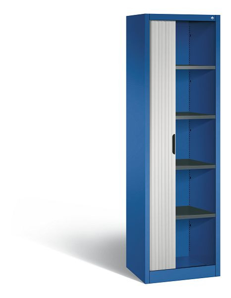 C+P Rollladenschrank Omnispace, H1980xB600xT420mm, Farbe: Enzianblau / Lichtgrau, Griffmulde, 5 OH, 3200-00R S10089