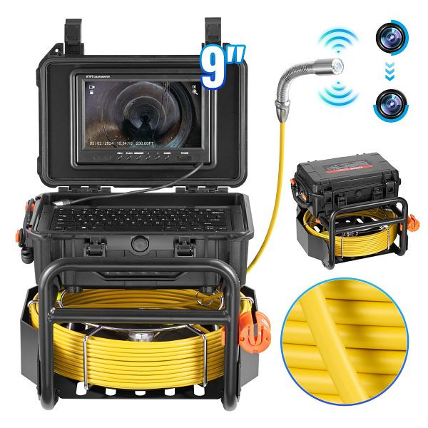 VEVOR 70m Kanalkamera Rohrinspektionskamera 512Hz Sender 9Zoll 1080P, JLKXSGDNKJ9YXJXLGV2