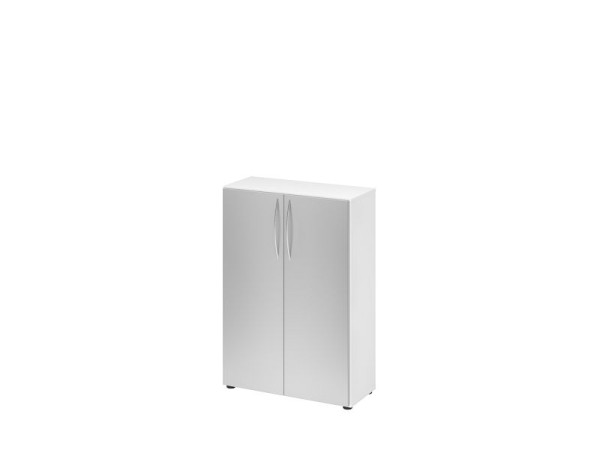 Hammerbacher Schrank 3OH 34, 6cm tief BM Weiß/Silber, V4550/W/S/BM