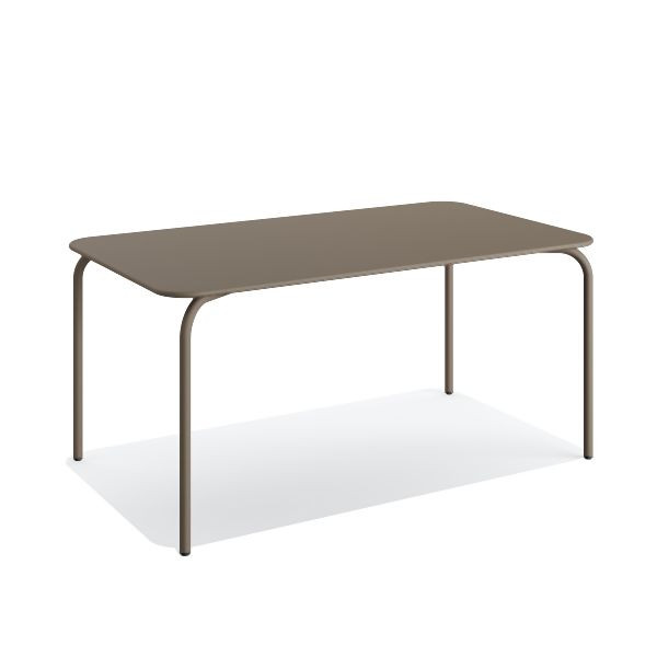 Feros Shine Gartentisch Stahl Rechteck, Cappuccino, 20601