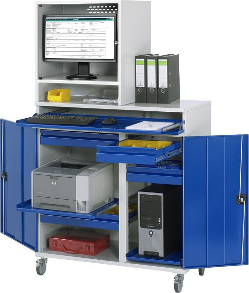 RAU Computer-Schrank - Modell 66, B1100 x T520 x H1185 mm, 07-1100T-M66-MG5F.11
