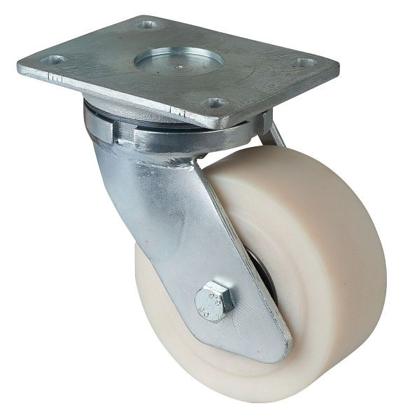 BS Rollen Schwerlastrolle, Rad-Breite 55 mm, Rad-Ø 125 mm, Tragfähigkeit 900 kg, Lauffläche/Radkörper Polyamid gegossen, Kugellager, RR100.B16.125