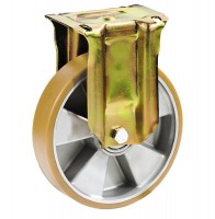 Produktbild von Dörner + Helmer Schwerlast-Bockrolle mit PU-Lauffläche und Alu-Felge, Gehäuse verzinkt, 150x40 mm, Kugellager, Platte 140x110 mm, Tragkraft 600 kg, 736220 Dörner + Helmer Schwerlast-Bockrolle mit PU-Lauffläche und Alu-Felge, Gehäuse verzinkt, 150x40 mm, Kugellager, Platte 140x110 mm, Tragkraft 600 kg, 736220