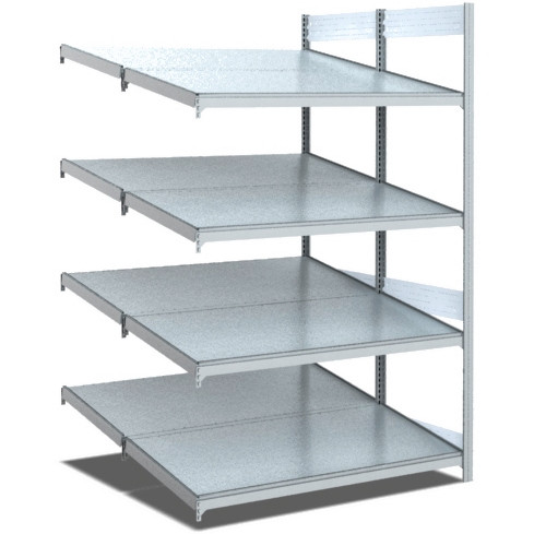BITO Bereitstellregal schräg/schräg 1999x1008x1250 Anbaufeld verzinkt/lose FP, 52993