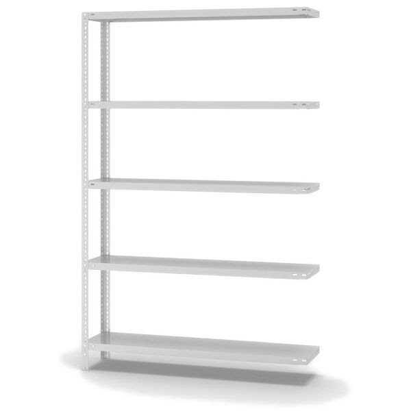 hofe Fachboden-Anbauregal, 2000x300x1300 mm, 5 Fachebenen, RAL 7035, 200 kg Fachlast, 1000 kg Feldlast, zweiseitige Bedienung, WKA20313M