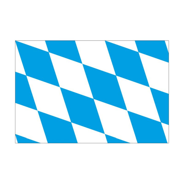 Stein HGS Landesflagge Bayern 2 (große Rauten ohne Wappen), 100x150cm, mit Seil und Schlaufe, FlagTop 160 g/m², für Fahnenmasten 6 m ohne Hohlsaum, 26157