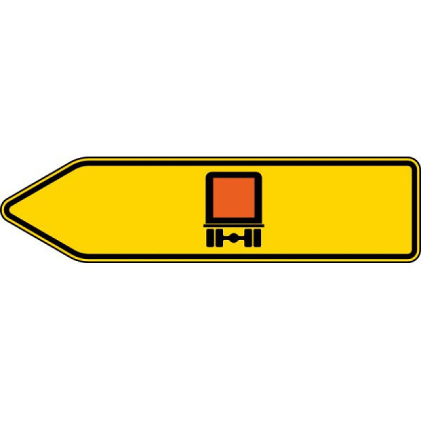 Stein HGS Pfeilwegweiser für kennzeichnungspflichtige Fahrzeuge mit gefährlichen Gütern, linksweisend Nr. 421-11, RA1/Flachform 2mm, 421-11-111