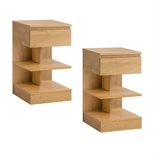 SoBuy Nachttisch-Set mit einer Schublade 39x39x65cm, Nordisch, VE: 2 Stück, FBT49-NX2
