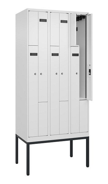 C+P Z-Spind Evolo PLUS, Gestell, 6 Fächer, 2120x900x500mm, 9016/9016, Zylinderschloss, 0490337-306 S10047