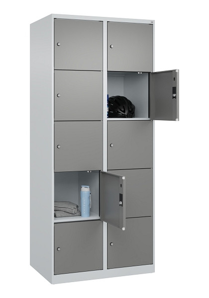C+P Schließfachschrank Evolo PLUS, 10 Fächer, 1850x800x500mm, 7035/0004, 049000-225 S10014