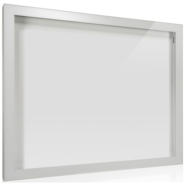 Stein HGS Schaukasten -Infomedia CL- mit Sicherheitsschloss, weiß, silber eloxiert, 90mm/70mm, Passepartout in RAL 7035 lackiert, Maße (B x H): 1650 x 1240 mm, 21133-01011
