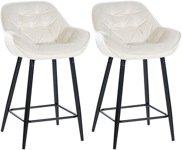 CLP Barhocker Gibson 76 Samt, creme, VE: 2 Stück, 322250