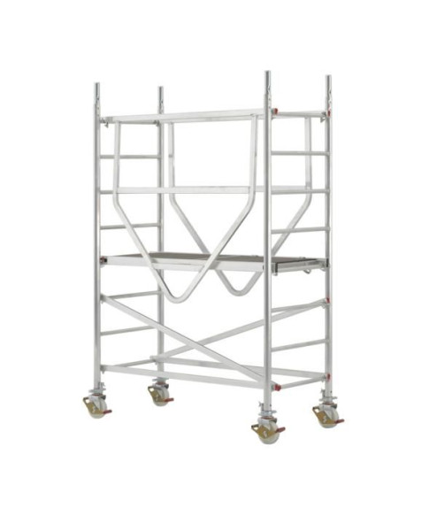 HYMER Fahrgerüst ADVANCED SAFE-T nach DIN EN 1004, Modul 1, Rahmenteilbreite 0,72 m, Bühnenlänge 1,58 m, Reichhöhe 3,25 m, 707003