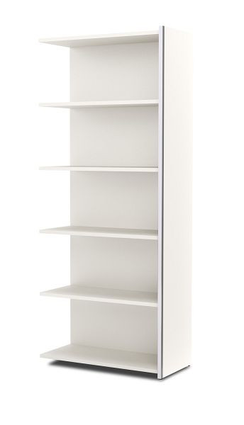 Kerkmann Anbauregal, 5 OH, Aveto, B 780 x T 380 x H 1830 mm, Weiß, 13453410
