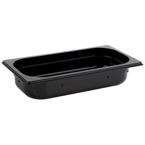 APS GN 1/3 Behälter, 32,5 x 17,6 cm, Tiefe: 65 mm, Polycarbonat, schwarz, 2,4 Liter, 82068