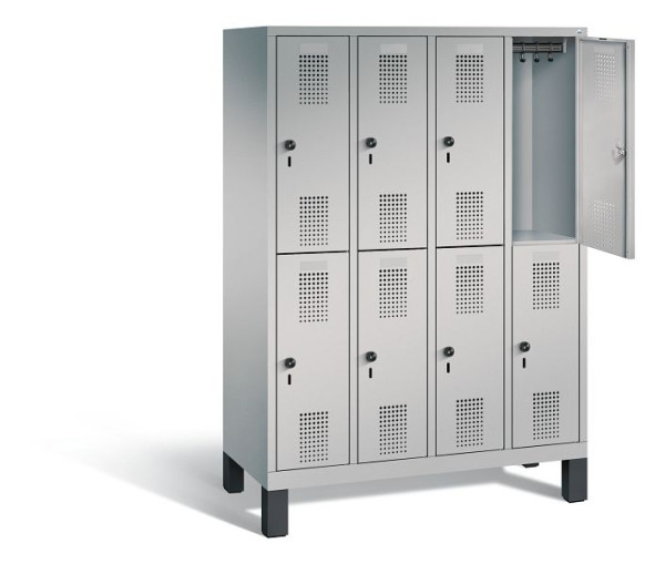 C+P Spind doppelstöckig Evolo, H1650xB1190xT500mm, Farbe: Weißaluminium, 483106-40 S10065