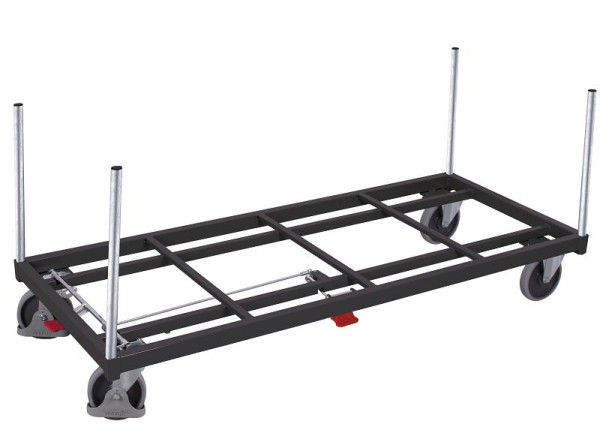 VARIOfit Rungenwagen, Ladefläche: 2.080 x 805 mm, RAL 7016 anthrazitgrau, Radsatz: Bereifung aus Gummi, sw-2010/AG