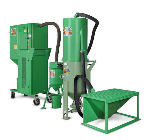 Contracor VAC-5S Vakuum Strahlmittel Rückgewinnungssystem, 5.5kW Leistung, mit Staub-Vorabscheider SC-500, 3m Gummi -Saugschlauch, 63,5mm, 10300110