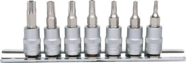 KS Tools 1/4" Bit-Stecknuss-Satz, 7-teilig, TB10-TB40 mit Stirnlochbohrung, 911.1460
