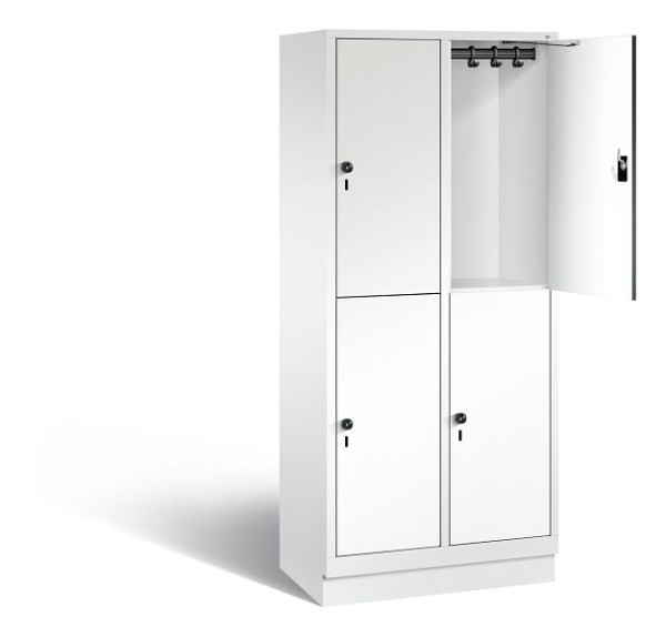 C+P Spind doppelstöckig Evolo, H1800xB810xT500mm, Farbe: Verkehrsweiß / Dekor Weiß, 48320-22 S10459