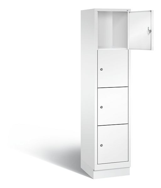 C+P Schließfachschrank Evolo, H1800xB420xT500mm, Farbe: Verkehrsweiß, 48020-124 S10081