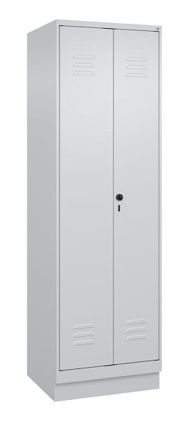 C+P Mehrzweckschrank Classic PLUS, Sockel, 2 Abteile, 1950x600x500mm, 7035/7035, Drehriegel, Türen zueinanderschlagend, 080022-20B S10009