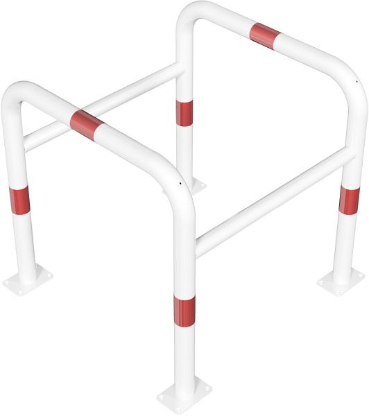 Schake Baum- und Säulenschutz, feuerverzinkt und weiß beschichtet mit rot reflektierenden Leuchtstreifen, Breite: 800 mm, zum Aufdübeln, 465_068PB