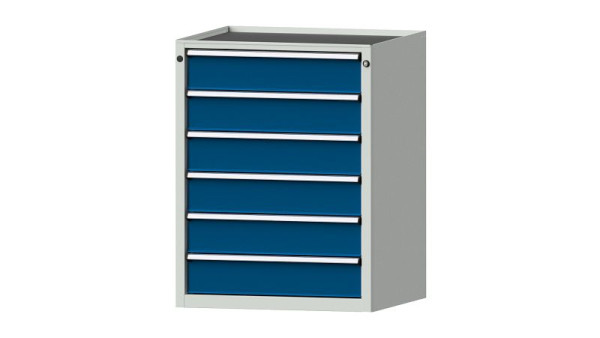 ANKE Werkbänke Schubladenschrank, Modell 3002 V, 760 x 675 x 980 mm, RAL 7035/5010, Wanne, 611.002