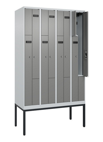C+P Z-Spind Evolo PLUS, Gestell, 8 Fächer, 2120x1200x500mm, 7035/0004, Zylinderschloss, 0490337-408 S10040