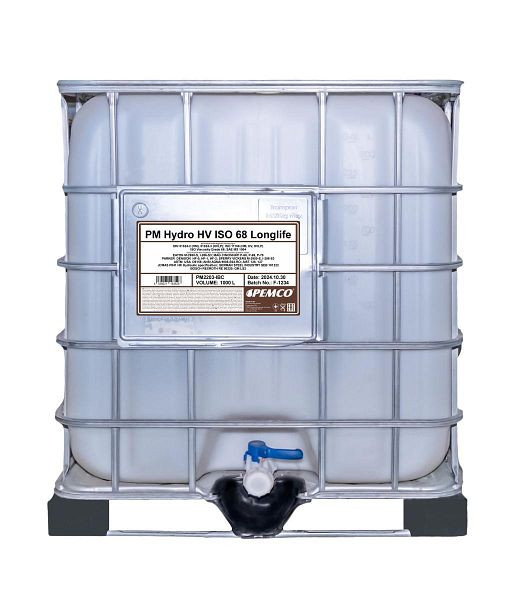 PEMCO Paraffin-Hydrauliköl 2203 Hydro HV ISO 68 LONGLIFE, VE: 1000 l, PM2203-IBC