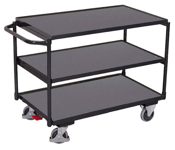 VARIOfit Tischwagen mit 3 Ladeflächen, RAL 7016, Außenmaße: 1.025 x 525 x 850 mm (BxTxH), sw-500.603/AG
