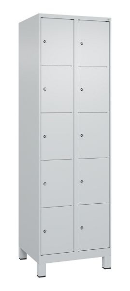 C+P Schließfachschrank Classic PLUS, Füße, 2 Abteile, 1950x600x500mm, 7035/7035, 080010-205 S10009