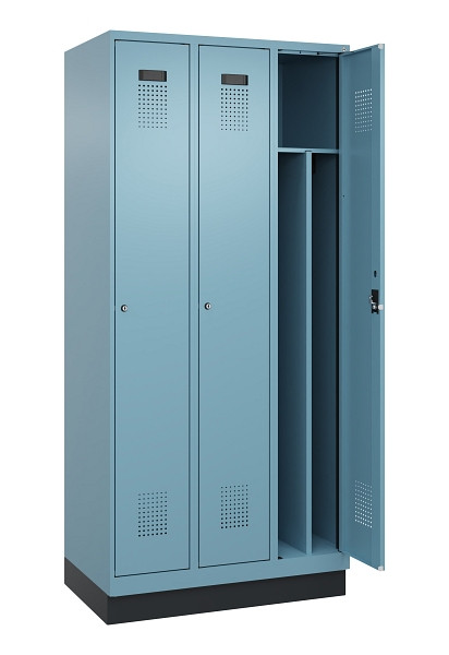 C+P Spind Evolo PLUS, mit Sockel, 3 Abteile, 1950x900x500mm, 0010/0010, Verschluss Zylinderschloss, 049020-30F S10048