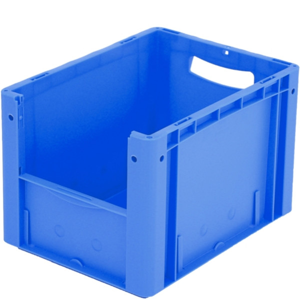 BITO Eurostapelbehälter XL Set /XL 43274 400x300x270 blau, Etikett Entnahmeöffnung stirnseitig, C0290-0036