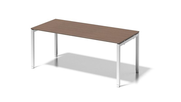 Bisley Cito Schreibtisch, 650-850 mm höheneinstellbares U-Gestell, H 19 x B 1800 x T 800 mm, nußbaum/verkehrsweiß, DUH1808WN396