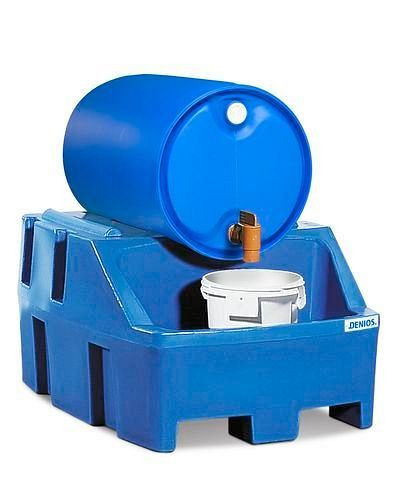 DENIOS Abfüllstation PolySafe RS, Polyethylen (PE), blau, für 1 Fass à 200 Liter, 163132