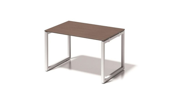 Bisley Cito Schreibtisch, 730 mm höhenfixes O-Gestell, H 19 x B 1200 x T 800 mm, nußbaum/verkehrsweiß, DOF1208WN396